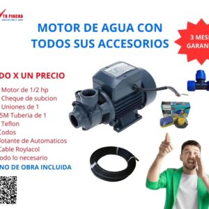 Motor de agua de 1/2 HP con todos sus accesorios