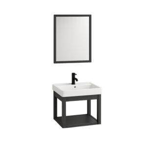 Set 3 de Baño con Espejo cuadrado y lavamos 37*51*35CM