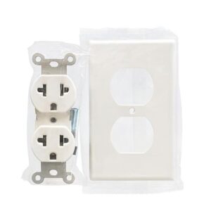 Tomacorriente universal doble 15A 127V~60Hz + tapa blanca (nuevo en empaque)