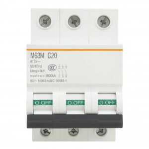 Breaker Termomagnético Trifásico 20A 415V – Interruptor de Protección Eléctrica DIN