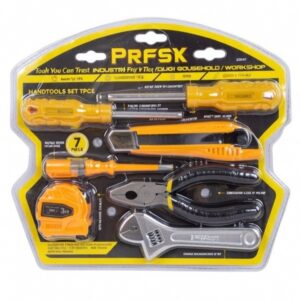 Set de Herramientas 7 Piezas PRFSK | Alicates, Llave Ajustable, Destornilladores, Cinta Métrica 3M, Cuchilla