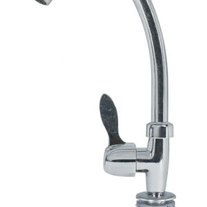Llave de Agua Fría Giratoria para Cocina | Cromada Cuello Alto