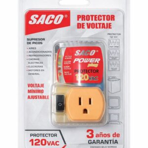 Protector de Voltaje SACO 120VAC con Supresor de Picos | Protección Eléctrica para Electrodomésticos