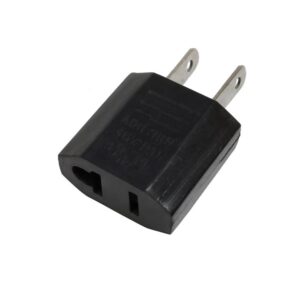 Adaptador de enchufe hembra a macho 2 patas negro 125V para conexión eléctrica