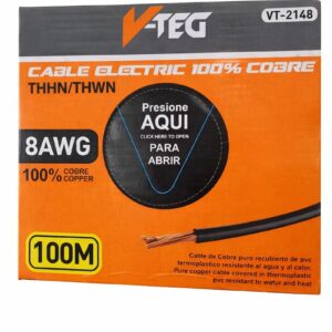 Cable Eléctrico 8 AWG 100% Cobre – Rollo 100 Metros
