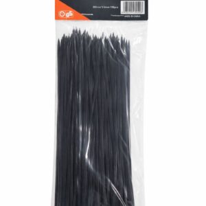 Bridas Plásticas Negras Clever 250mm x 2.5mm Paquete 100 Unidades Tie Wrap