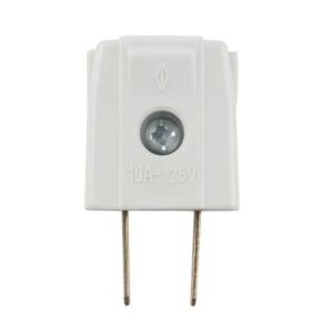 Adaptador eléctrico macho 2 patas 10A 125V blanco para enchufe universal