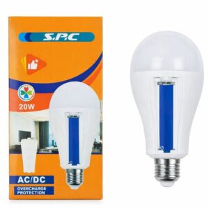 Bombillo LED Recargable 20W AC/DC con Batería Interna Luz de Emergencia | Ahorro de Energía Protección Sobrecarga