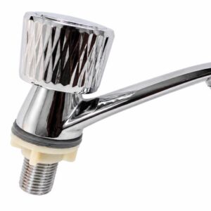 Llave metálica cromada para fregadero o jardín