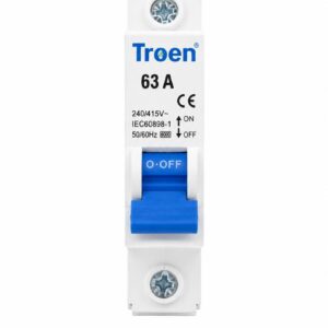 Breaker Simple 63A Troen | Interruptor Termomagnético Unipolar 240/415V para Protección Eléctrica